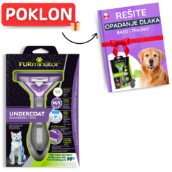 Furminator za srednje i velike mačke sa kratkom dlakom M/L (GRATIS - kompletan vodič korišćenja)