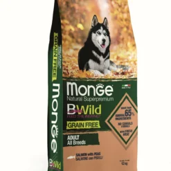Monge BWild Grain Free Losos sa graškom – Kompletna hrana za odrasle pse svih rasa