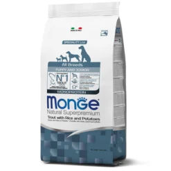 Monge All Breeds Puppy & Junior Monoprotein Pastrmka i Pirinač – Kompletna ishrana za štenad svih rasa 12kg