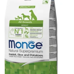 Monge All Breeds Adult Monoprotein Zečetina, Pirinač i Krompir – Kompletna ishrana za odrasle pse svih rasa