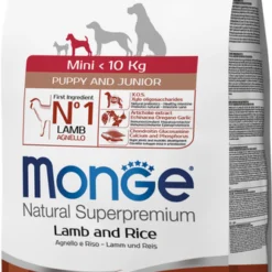 Monge Monoprotein Mini Puppy & Junior Jagnjetina i Pirinač – Kompletna ishrana za štence malih rasa