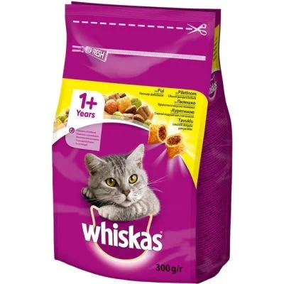 WHISKAS ADULT PILETINA & POVRCE 300G