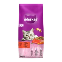 Whiskas Adult Govedina – Kompletna ishrana za odrasle mačke koje vole bogat mesni ukus 14kg