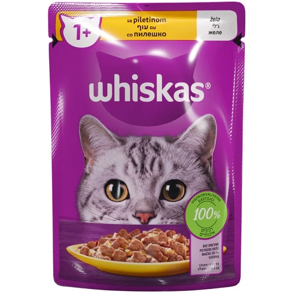 WHISKAS KESA PILETINA U ZELEU 85G