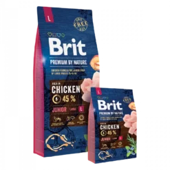 Brit Premium by Nature Junior Large Breeds – Kompletna hrana za štence i mlade pse velikih rasa sa piletinom 🐾