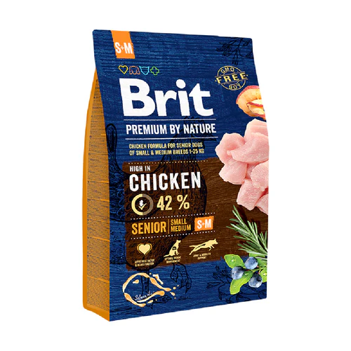 Brit Premium by Nature Senior Small & Medium Breeds – Kompletna hrana za starije pse malih i srednjih rasa sa piletinom