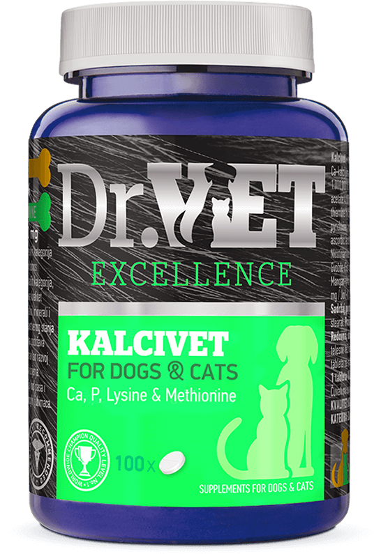DR. VET KALCIVET – Vitaminski i mineralni dodatak za zdrav razvoj kostiju i zglobova pasa i mačaka 100 tab
