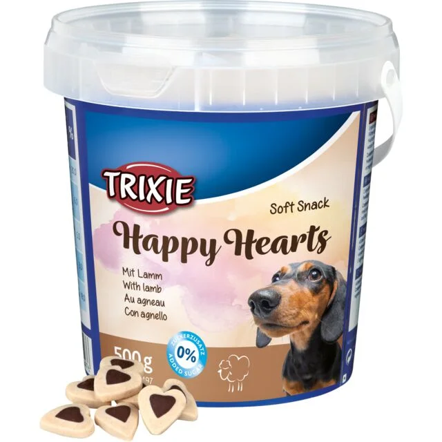 TRIXIE Poslastice za Pse – Soft Snack Happy Hearts u Kanti 500g – Savršena nagrada za Vašeg ljubimca!