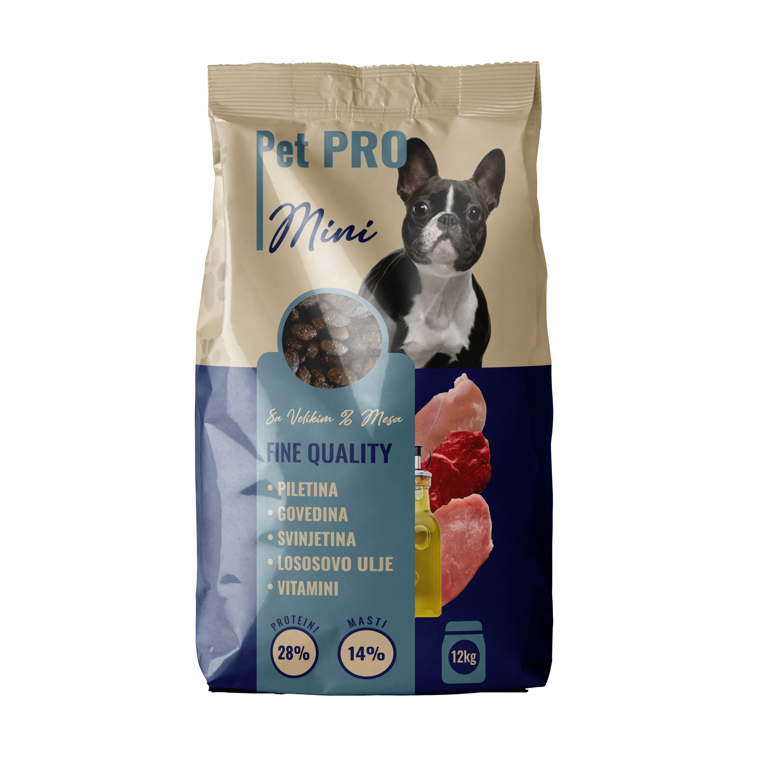 Pet Pro Mini Govedina i Piletina 12 kg – Kompletna hrana za odrasle pse malih rasa