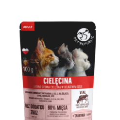 PET REPUBLIC Kesica za Odrasle Mačke 100g – Fileti sa Komadićima Teletine