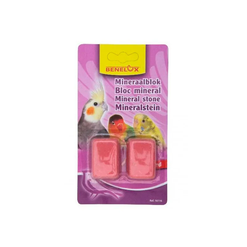 Benelux 2 Mineralna Kamena Pink Tvrđi 60 g – Esencijalni Minerali i Vitamini za Papagaje