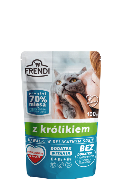 FRENDI Kesica za Mačke 100g – Komadići u Sosu sa Zečetinom