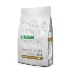 Nature’s Protection Superior Care 4kg – Vrhunska ishrana sa jagnjetinom, posebno formulisana za pse malih i mini rasa bele dlake, podržava zdravlje kože, intenzitet bele dlake i optimalnu probavu.