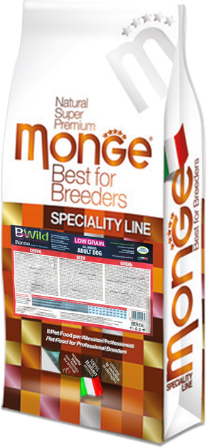 Monge BWild Low Grain Adult Jelen – Kompletna ishrana za odrasle pse svih rasa 15kg