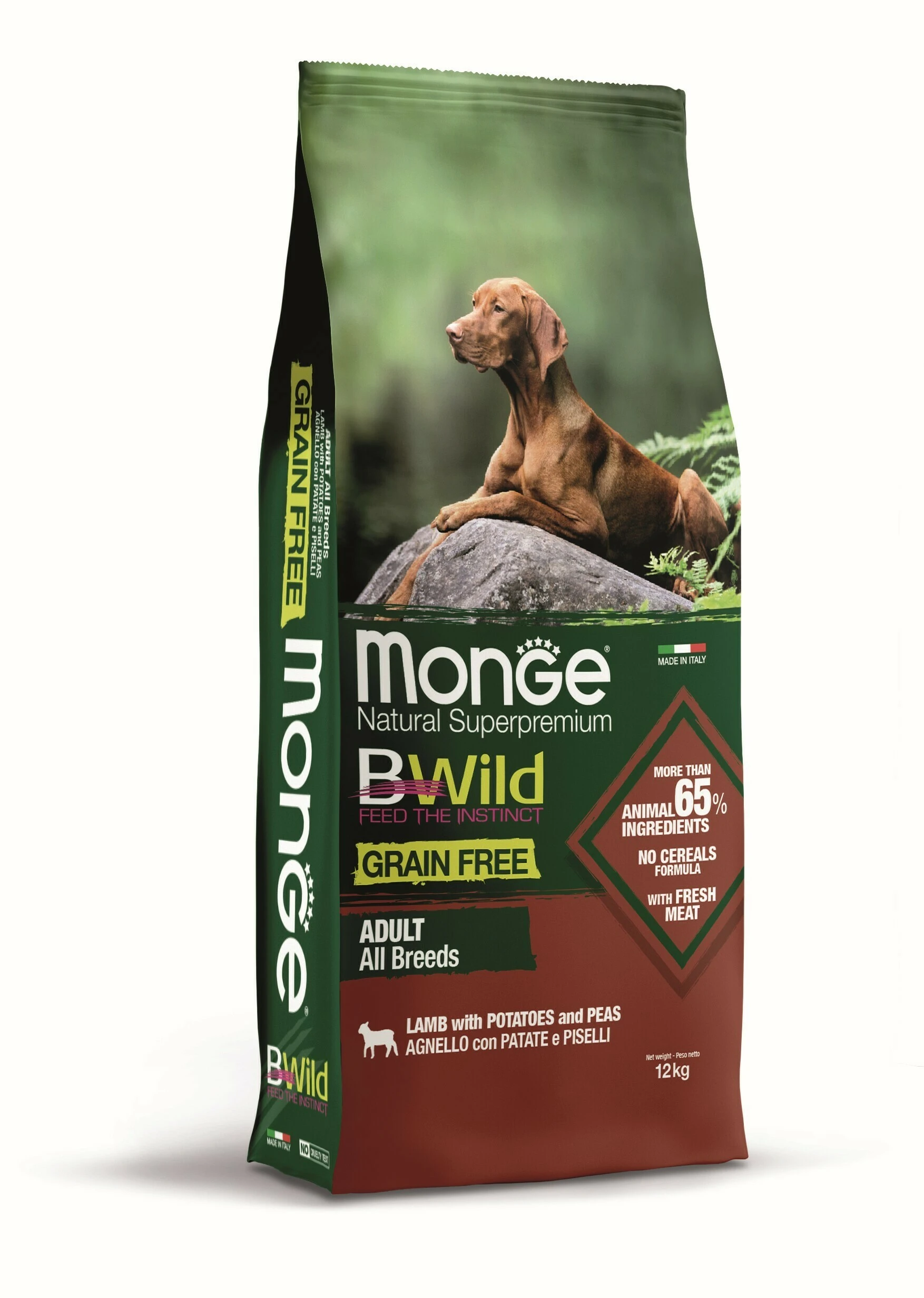 Monge BWild Grain Free Jagnjetina sa krompirom i graškom – Kompletna hrana za odrasle pse svih rasa