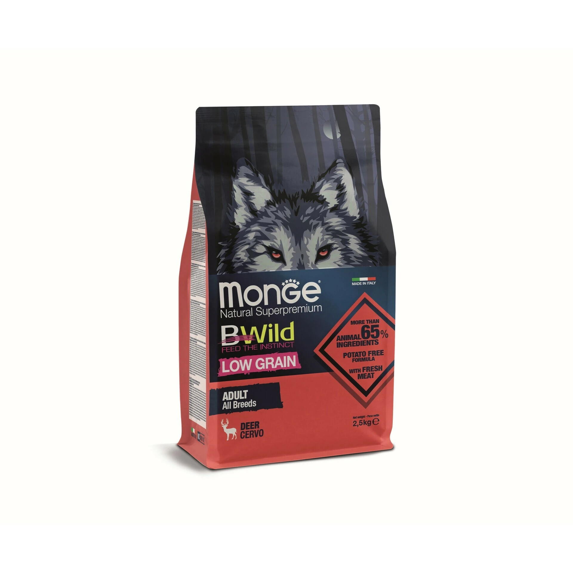 Monge BWild Low Grain Adult Jelen – Kompletna hrana za odrasle pse svih rasa