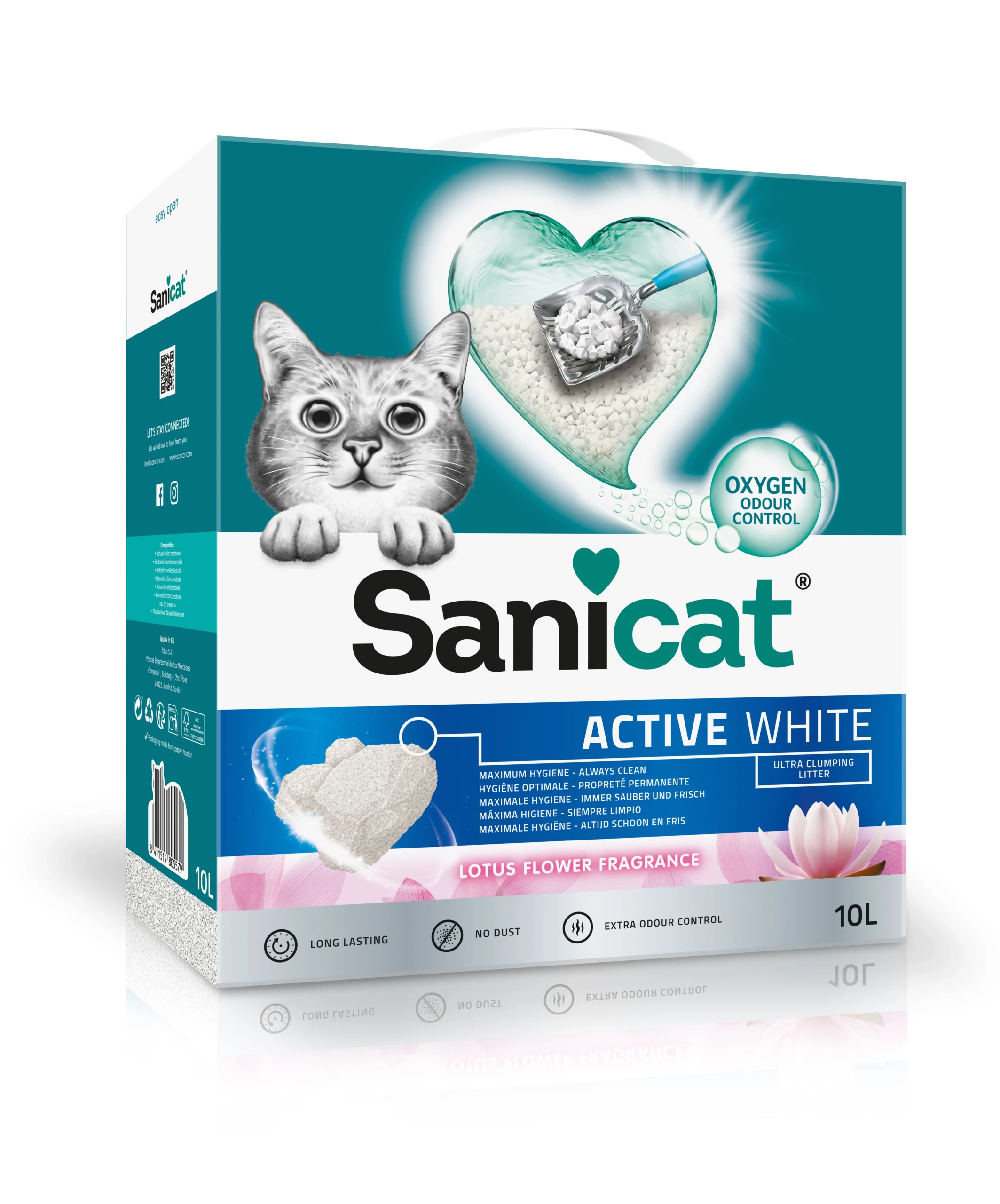 Sanicat Active White Lotus – Premium grudvajući posip sa mirisom cveta lotosa