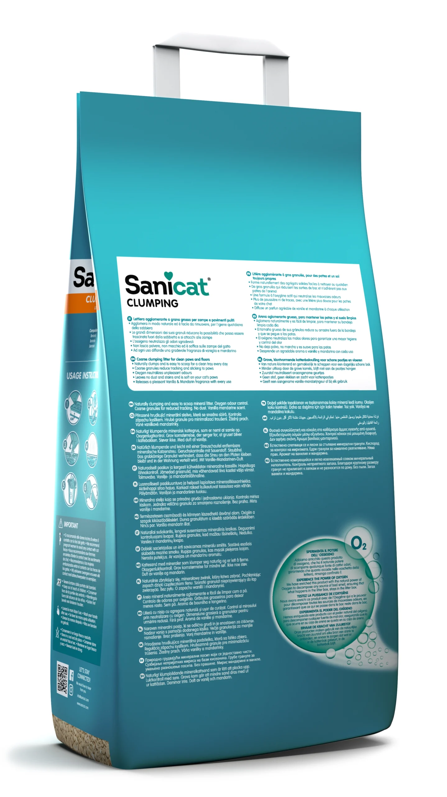 Sanicat Clumping Vanilla-Mandarina 8L – Grudvajući posip sa osvežavajućim mirisom
