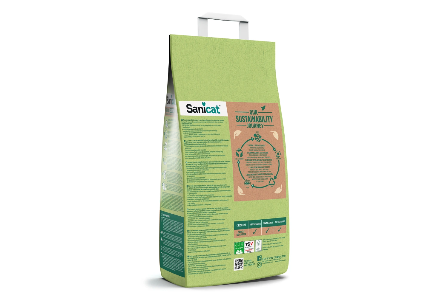 Sanicat Natura Activa 100% 5L – Prirodni, ekološki posip za mačke