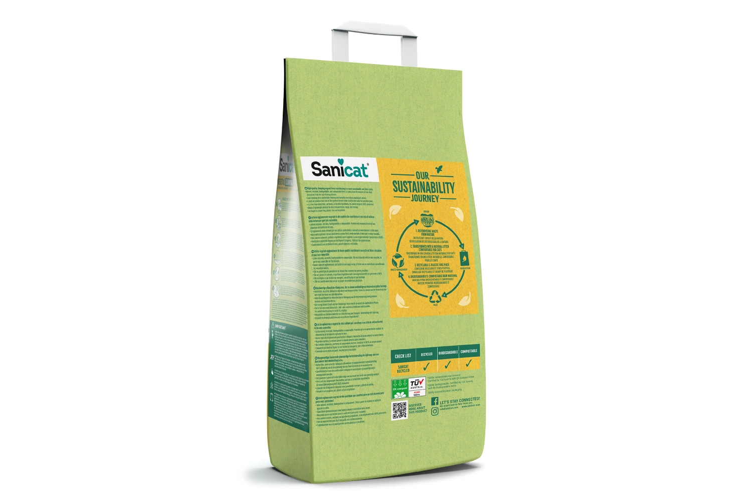 Sanicat Recycled Corn Cob 6L – Ekološki grudvajući posip od kukuruznih ljuski