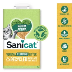 Sanicat Recycled Corn Cob 6L – Ekološki grudvajući posip od kukuruznih ljuski