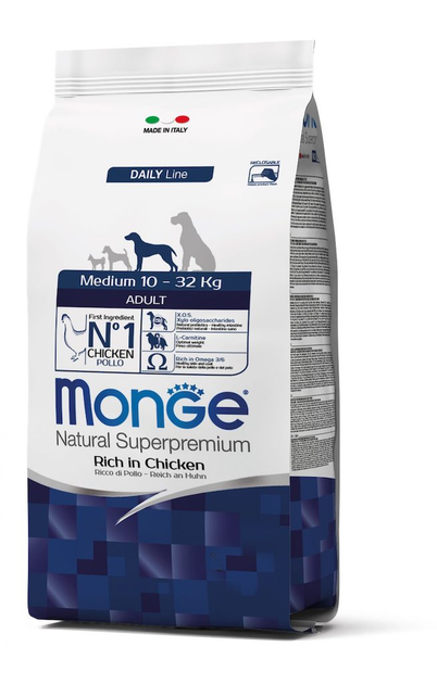 Monge Medium Adult Piletina – Kompletna ishrana za odrasle pse srednjih rasa