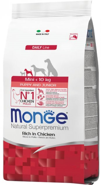 Monge Mini Puppy & Junior Piletina – Kompletna ishrana za štence malih rasa