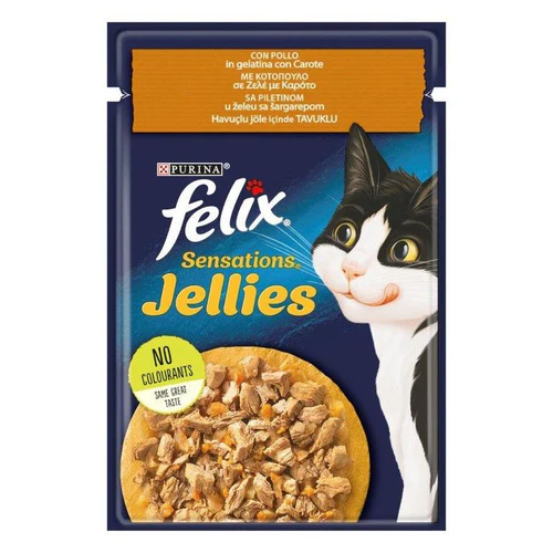Felix Sensations Jellies sa piletinom i šargarepom u želeu 85g
