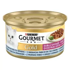 GOURMET Gold s ribom i spanaćem – komadići 85g